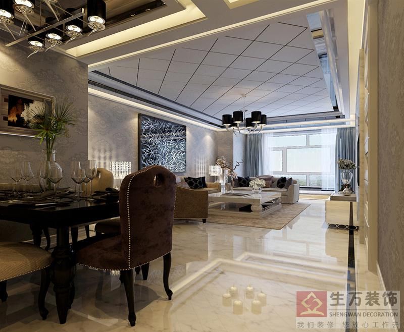 歐式風(fēng)格裝修，墻面采用了大量的歐式大花墻紙進行裝飾，顯得大氣，高檔。