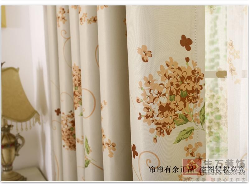 現(xiàn)代田園臥室客廳碎花遮光窗簾成品加厚落地窗飄窗布定制，1000余款田園式窗簾，田園風格窗簾，家庭裝修田園風格窗簾