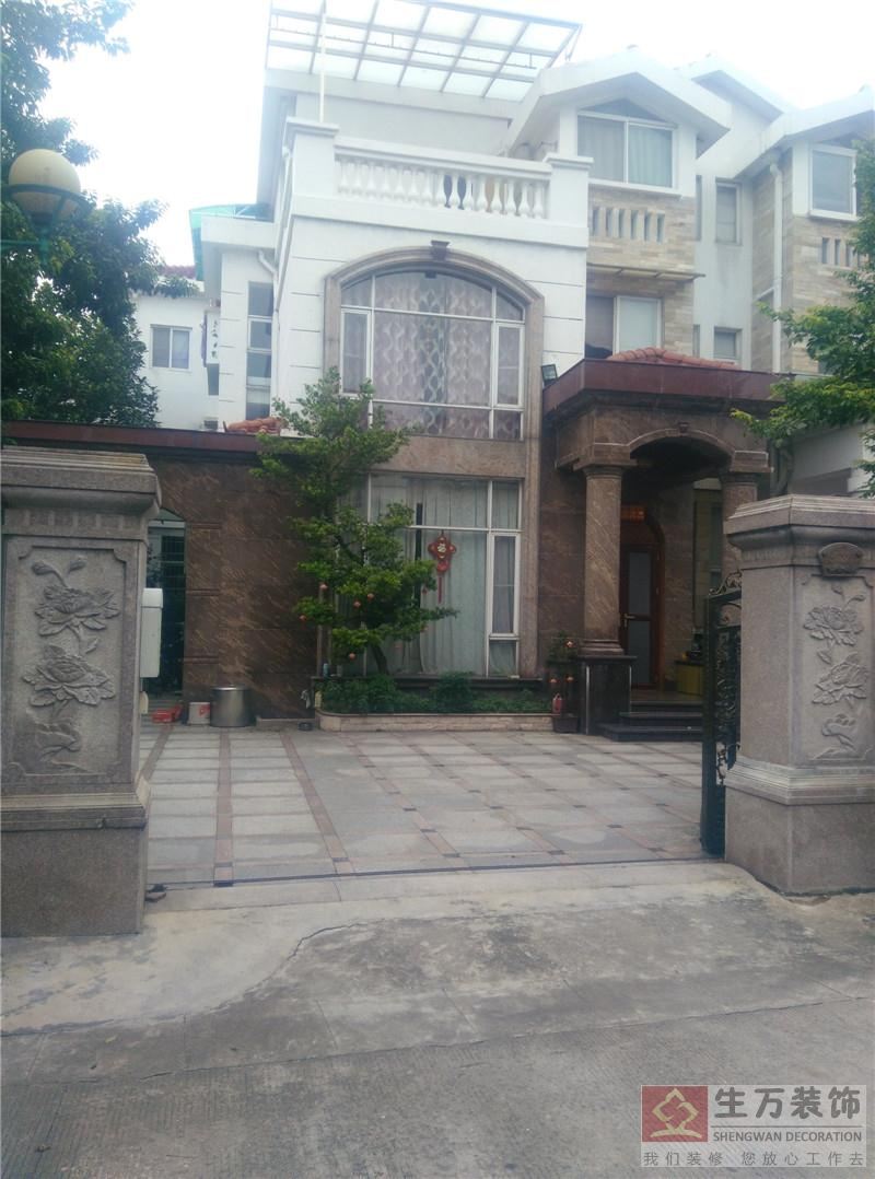 新塘鳳凰城鳳翠苑別墅外墻干掛大理石實(shí)景，廣州別墅裝修公司，新塘別墅裝修公司，新塘別墅裝修，廣州別墅裝修，廣州新塘別墅裝修設(shè)計(jì)
